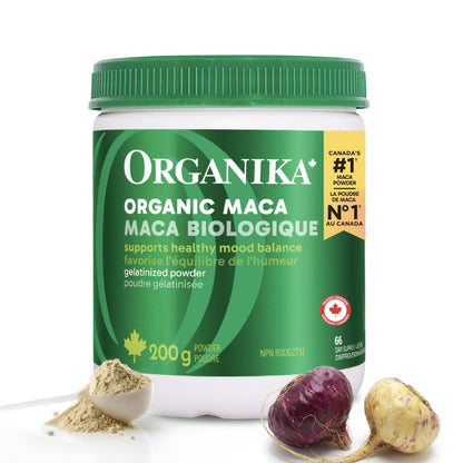 Organika Maca Certified Organic Powder- Gelatinized for High Bioavialability, Hormone Balance, Adaptogen to Help with Stress and Energy - 200 g Organika