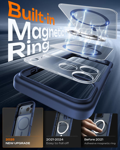 TOCOL Case for Phone 17 Pro Max, Full Camera Protection, Built-in Magnets, Compatible with Magsafe, Drop Protection, Translucent Matte Phone Case for 17 ProMax 6.9 inch (Dark Blue) - Available at All In One Marketplace Canada