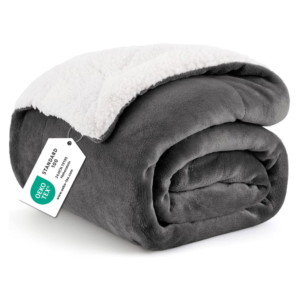 Bedsure Reversible Twin Sherpa Blanket for Bed, Charcoal Black, 60x80 Inch 🍁 All In One Marketplace Canada