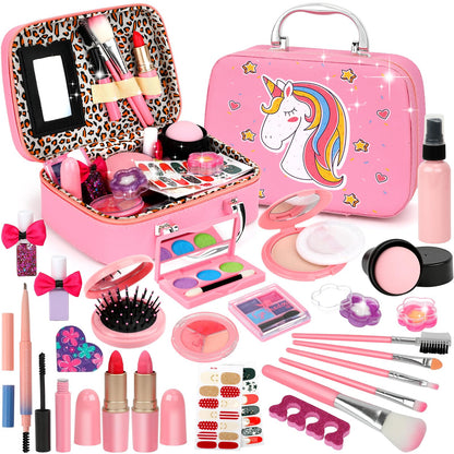 Kids Makeup Kit Girls Toys,Washable Makeup Kit Real Cosmetic,Princess Little Girls Makeup Set Kids Toys for 3 4 5 6 7+ Year Old Girls Christmas Birthday Gifts 🍁 All In One Marketplace Canada
