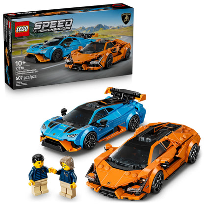 LEGO Speed Champions Lamborghini Revuelto & Huracán STO Car Toys - Building Toy for Pretend Play for Boys & Girls, Ages 10+ - Model Car Kit Display - Gift Idea for Kids - 77238 LEGO