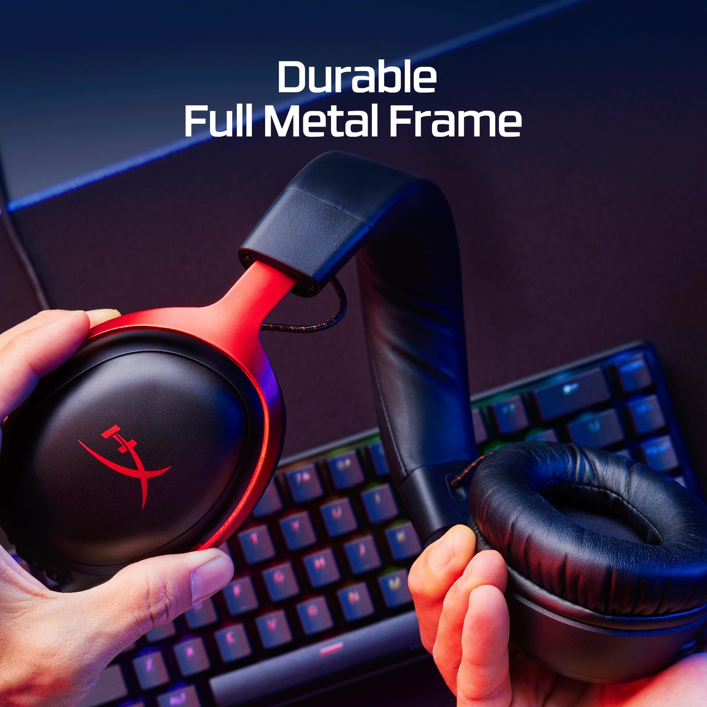 HyperX Cloud III – Casque gaming filaire, PC, PS5, Xbox Series X|S, transducteurs inclinés de 53 mm, DTS Spatial Audio, mousse à mémoire de forme, cadre durable, micro ultra-clair de 10 mm, USB-C, USB-A, 3,5 mm – Noir/Rouge
