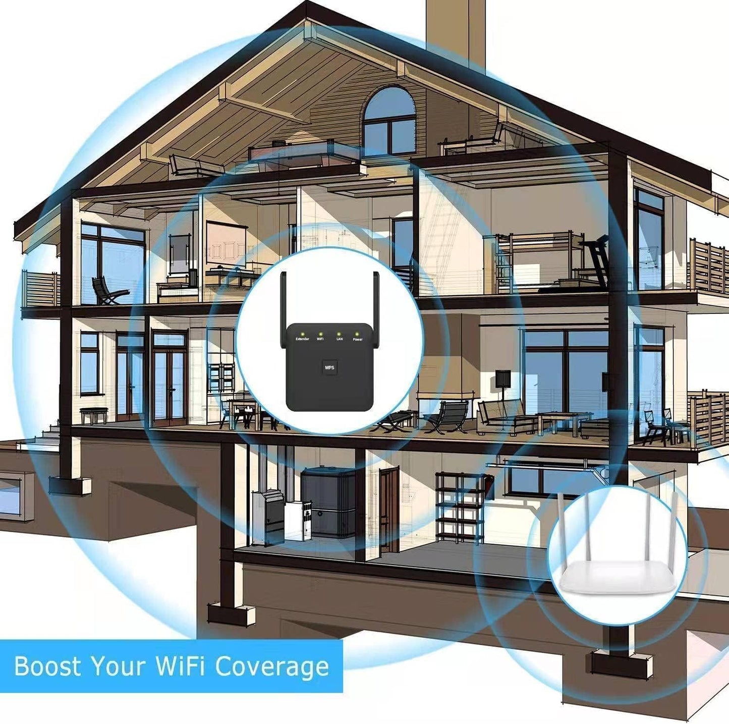 2026 Fastest WiFi Extender, WiFi Repeater, WiFi Booster, Covers Up to 10000 Sq.ft and 60 Devices, Internet Booster - with Ethernet Port, Quick Setup, Home Wireless Signal Booster