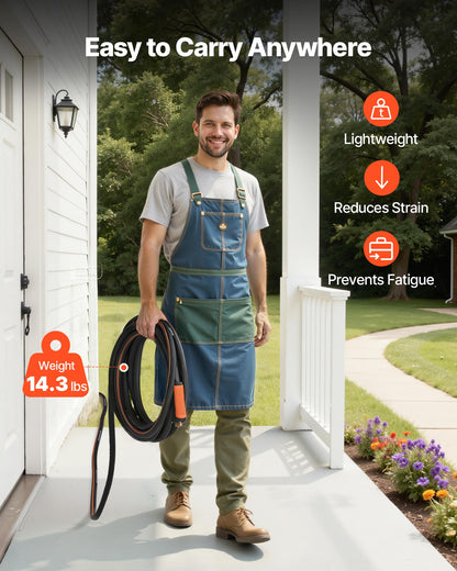 VEVOR Garden Hose, 100 ft 5/8" Heavy Duty 4-Layer Rubber Water Hose, 150PSI Working & 600PSI Burst, Flexible & Non-Kink Outdoor Waterhose with 3/4" Fitting, Lightweight Hoses for Gardening Cleaning 🍁 All In One Marketplace Canada