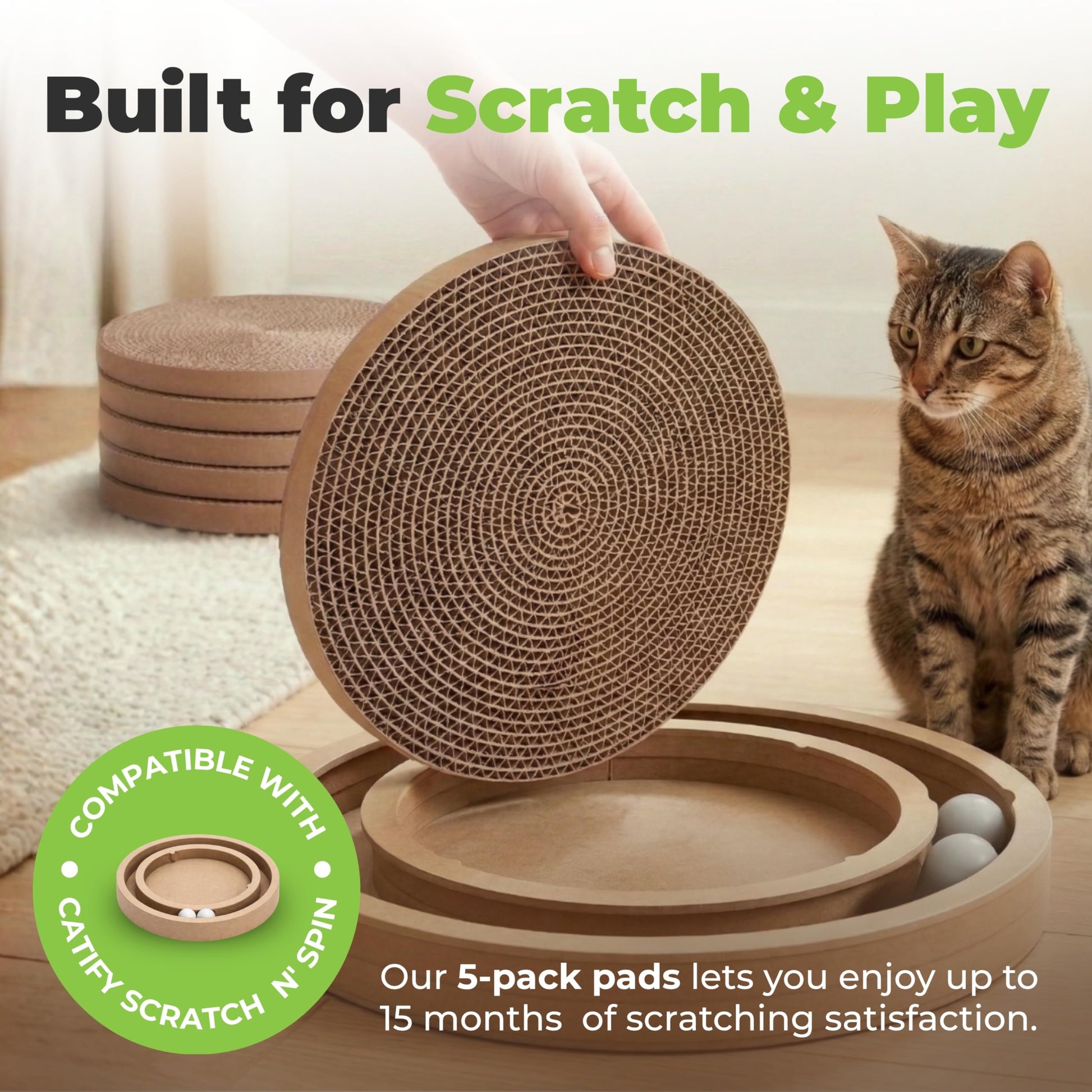 Best Pet Supplies Catify by Best Pet Supplies Spin and Scratch Replacement Pads (5 Pack) Best Pet Supplies