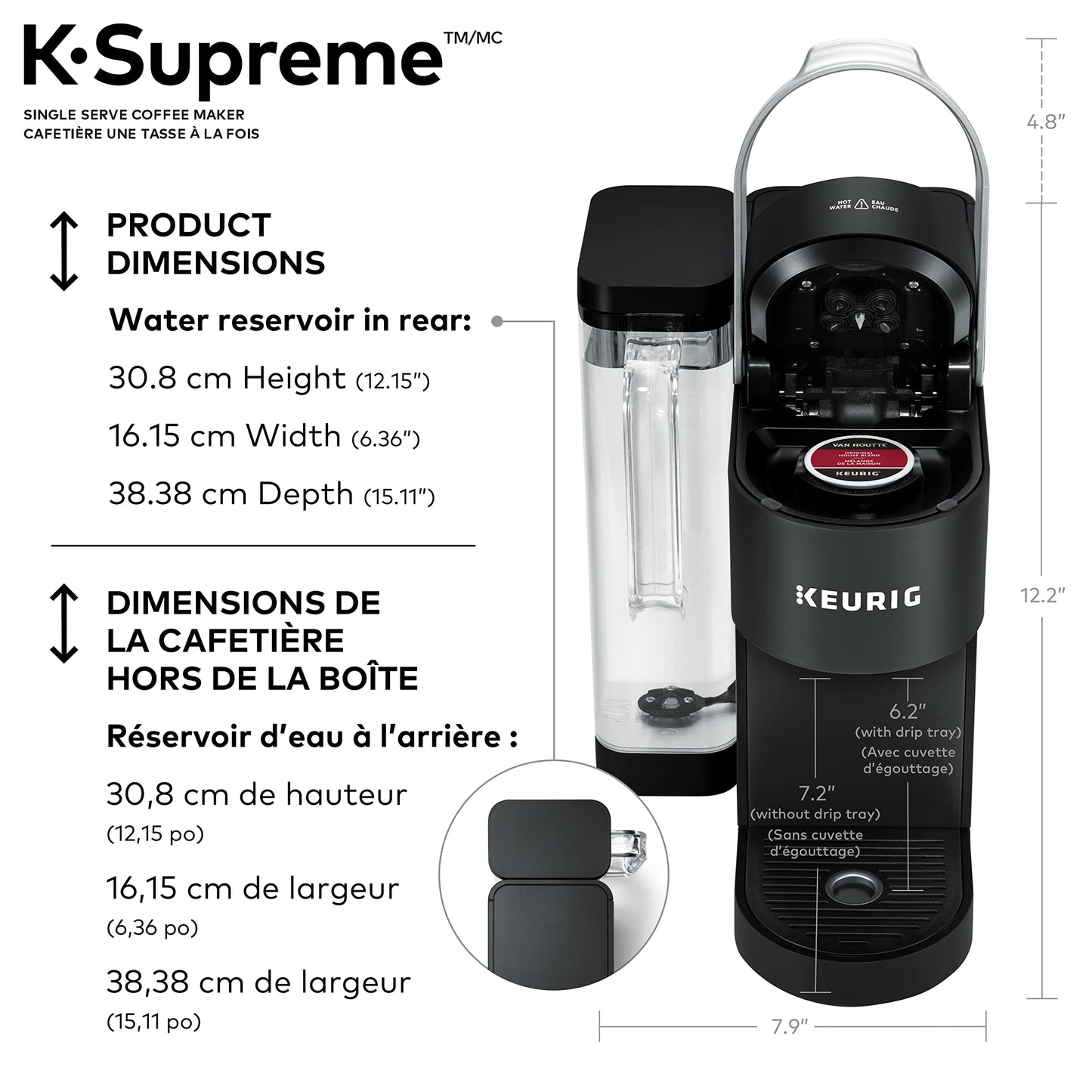 Keurig K-Supreme Single Serve K-Cup Pod Coffee Maker in Black with MultiStream Technology