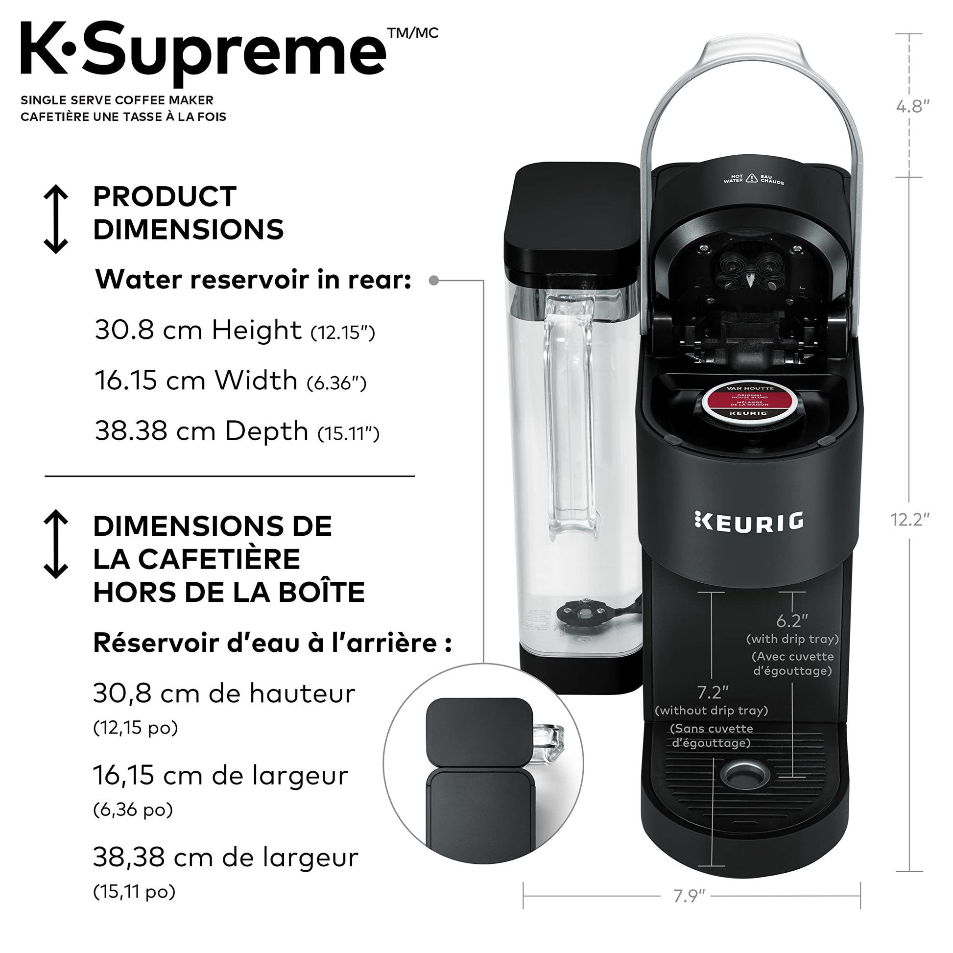 Keurig K-Supreme Single Serve K-Cup Pod Coffee Maker in Black with MultiStream Technology