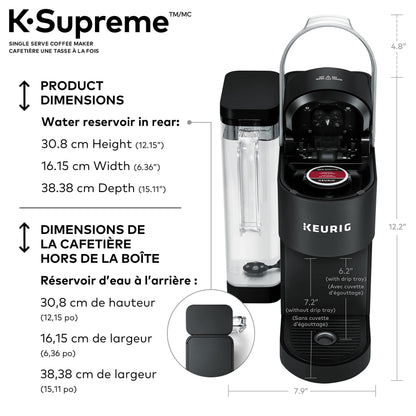 Keurig K-Supreme Single Serve K-Cup Pod Coffee Maker in Black with MultiStream Technology