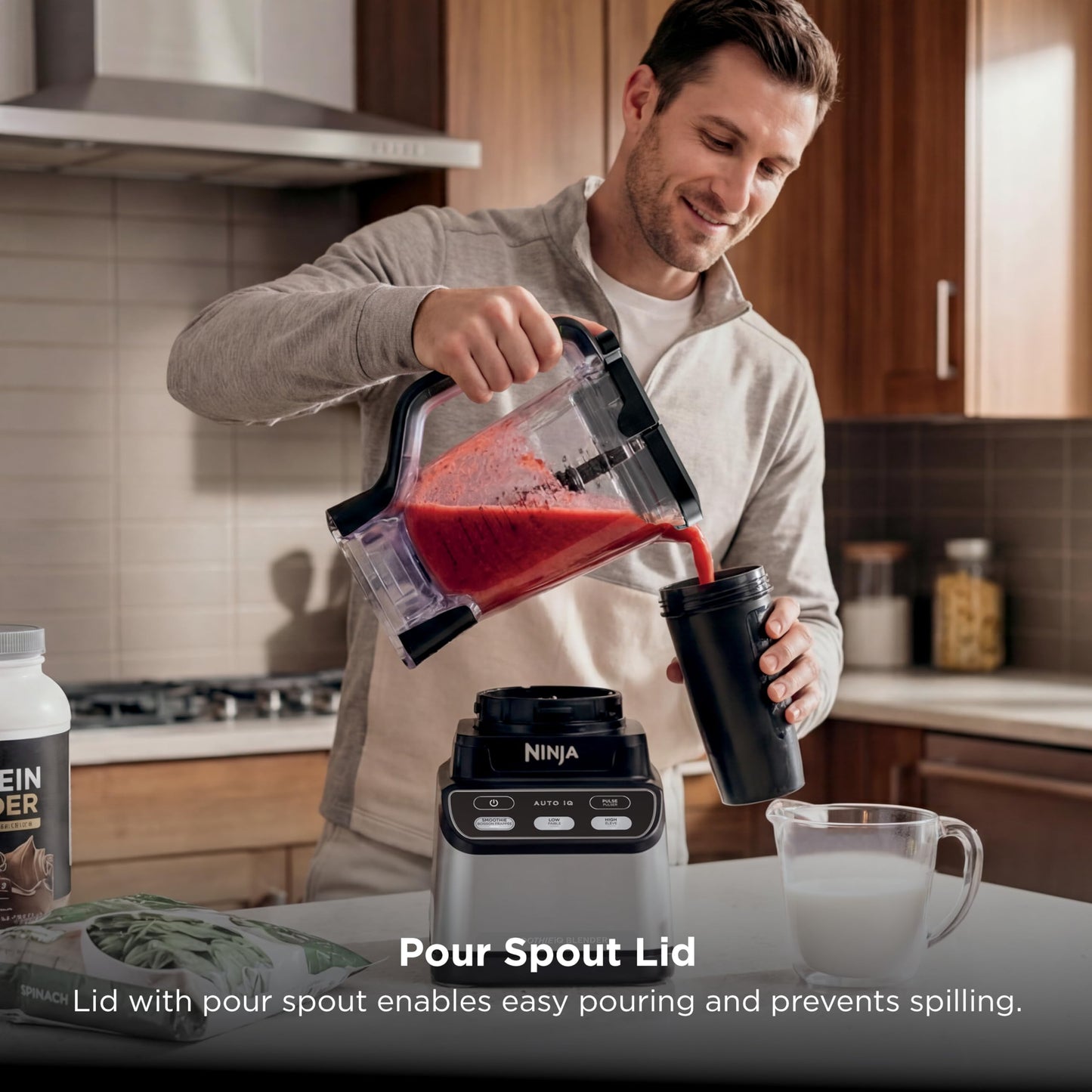 Ninja Professional Blender 2.0, 1400W, 72 oz Pitcher, Auto-iQ Smoothie Program, Total Crushing Blades for Ice & Frozen Drinks, BPA-Free, Dishwasher Safe, CCO750BSL (Canadian Version) - Available at All In One Marketplace Canada