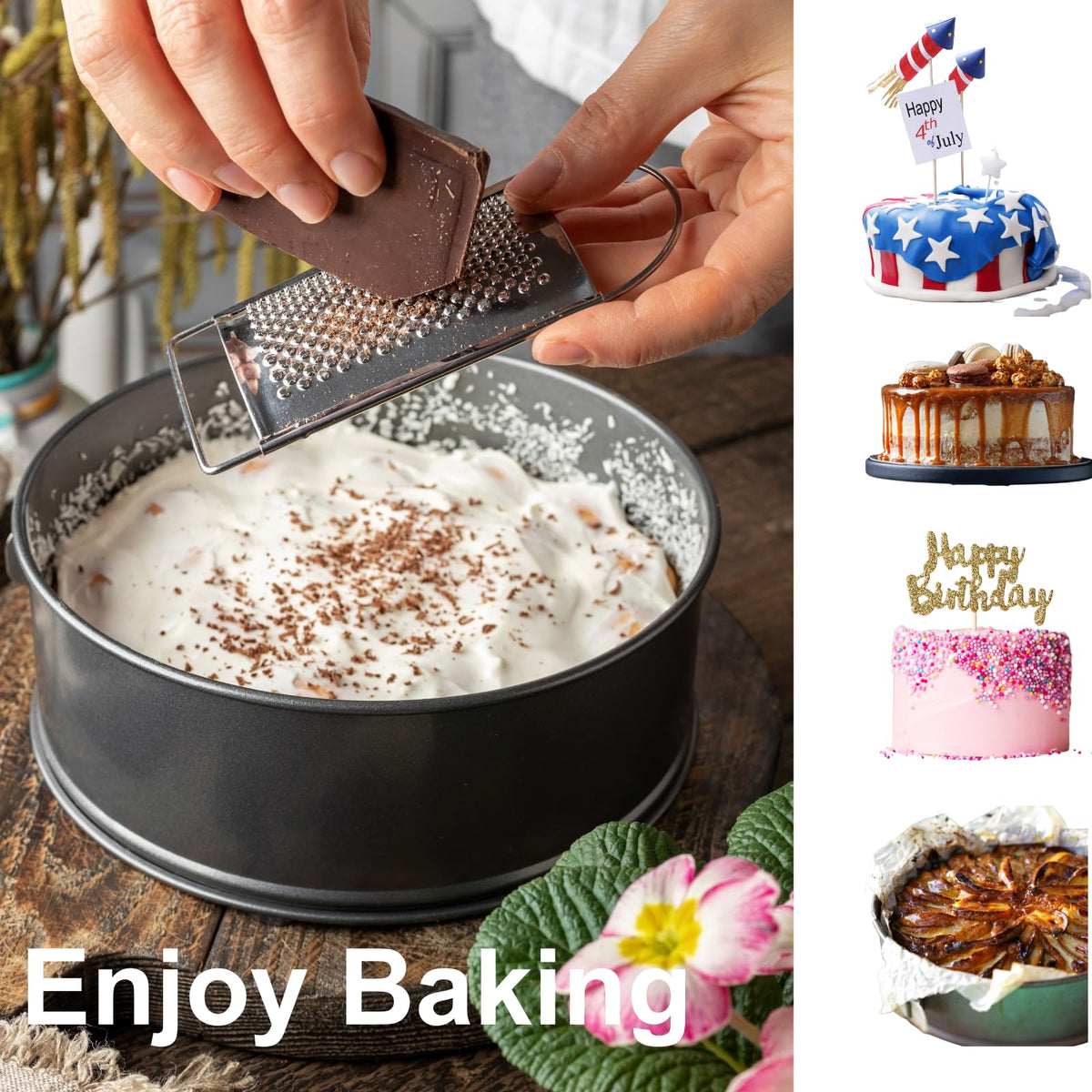 ELEBOX 9 inch Cheesecake Pan Springform Cake Pan, Non-Stick Baking Pan with Leakproof Design and Removable Bottom, Round Cake Tin Baking Mold for Birthday Cakes 🍁 All In One Marketplace Canada