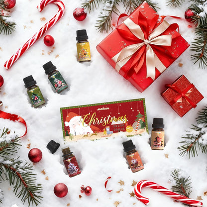 ARVIDSSON Christmas Fragrance Oil Set, Winter Essential Oils for Diffuser, Candle Making - Christmas Spirit, Gingerbread, Apple Cinnamon, Candy Cane, Mistletoe, Holiday Diffuser Oils Gift Set 🍁 All In One Marketplace Canada