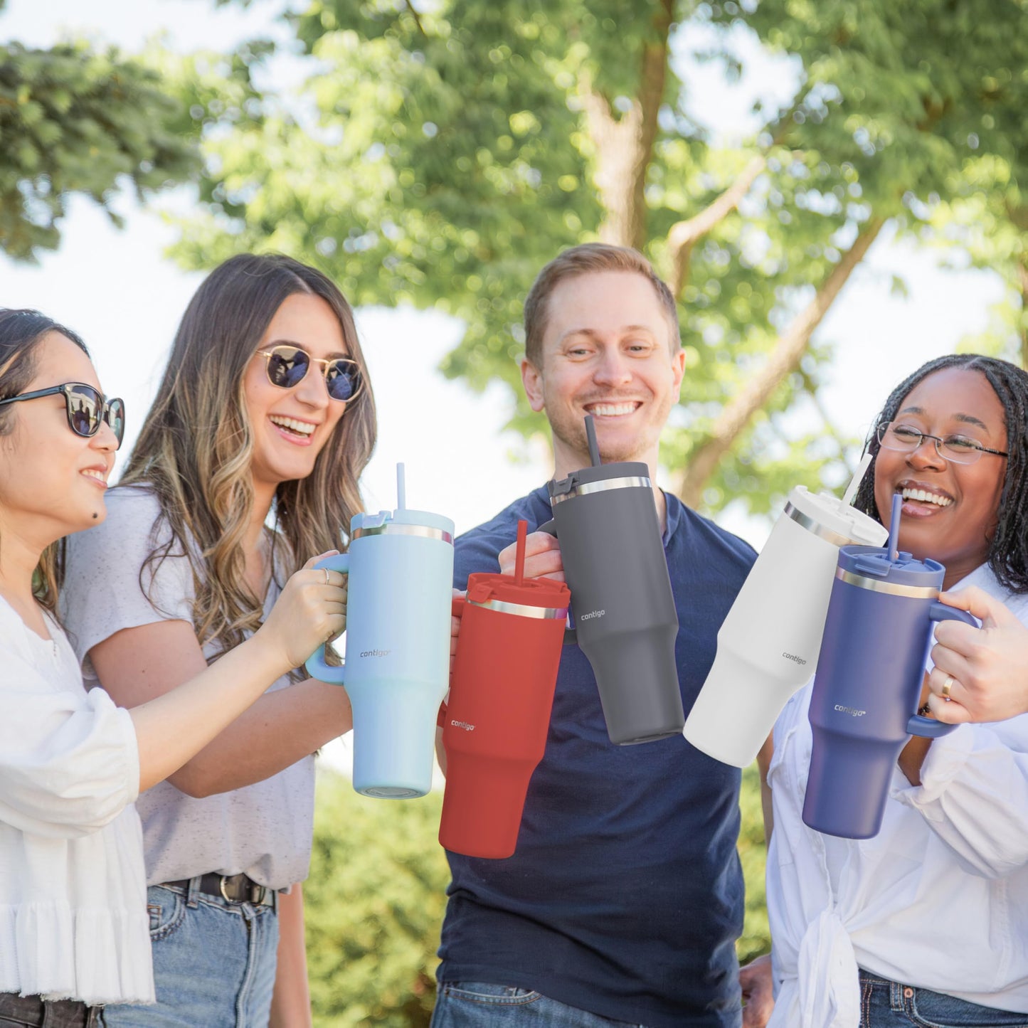 Contigo Streeterville Tumbler, 40 oz (1.18 L), Insulated Stainless Steel Water Bottle with Straw and Leak-Proof Lid, Salt Contigo