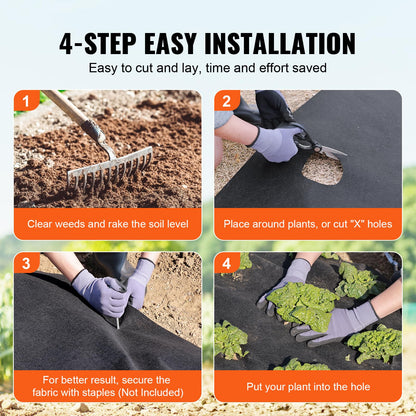 VEVOR Driveway Fabric, 3x100FT Non Woven Geotextile Fabric for Landscaping, Heavy Duty Garden Weed Barrier Fabric, 4OZ Landscape Fabric, French Drains Drainage Fabric, Ground Cover Weed Control Fabric 🍁 All In One Marketplace Canada