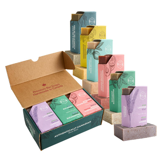 Crate 61, Vegan Natural Bar Soap, Handmade Soap With Premium Essential Oils, Cold Pressed Face And Body Bar Soap For Men And Women 6 Pack (Most Popular) - Available at All In One Marketplace Canada