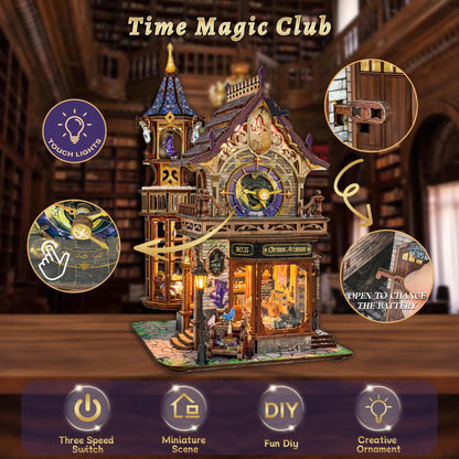 SUNNINO Miniature Dollhouse Kit, Time Magic Club Book Nook Craft for Adults 🍁 All In One Marketplace Canada