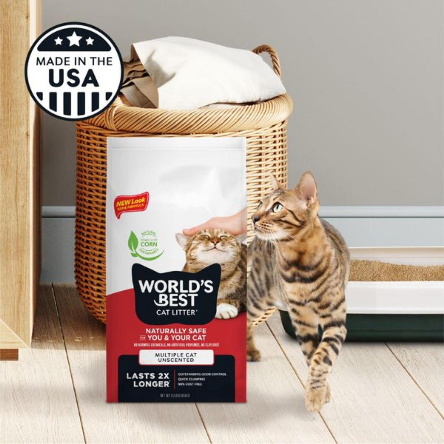 Kent Pet Group 62100615: World's Best Cat Litter Multiple Cat Unscented Cat Litter, 15 Lbs 🍁 All In One Marketplace Canada