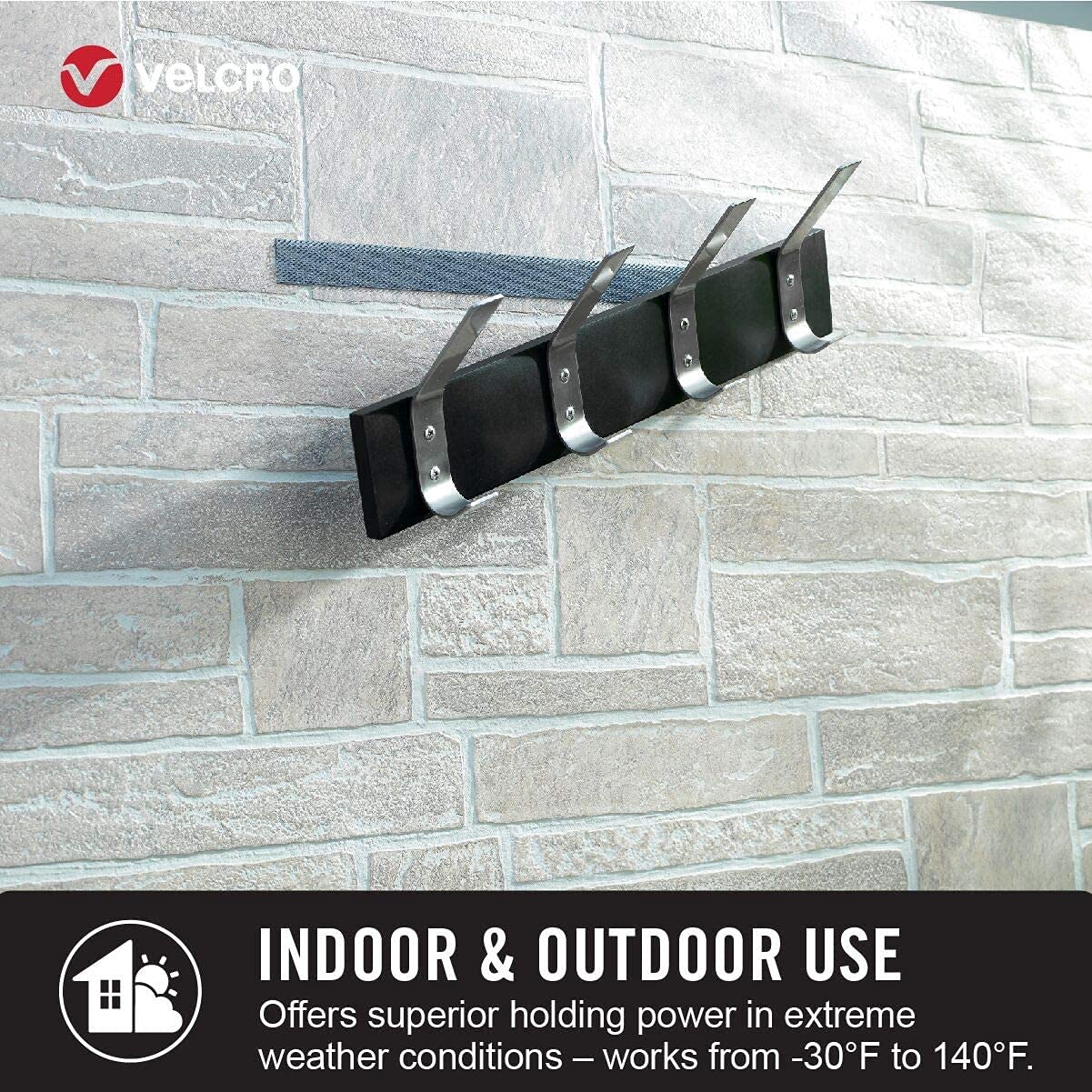 VELCRO Brand Extreme Outdoor Mounting Tape | 20Ft x 1 In, Holds 15 lbs | Strong Heavy Duty Stick on Adhesive | Mount on Brick, Concrete for Hanging, 30702 VELCRO