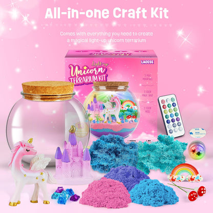Unicorn Terrarium Kit for Kids, Light Up Unicorn Toys for Girls Ages 4-8 🍁 All In One Marketplace Canada
