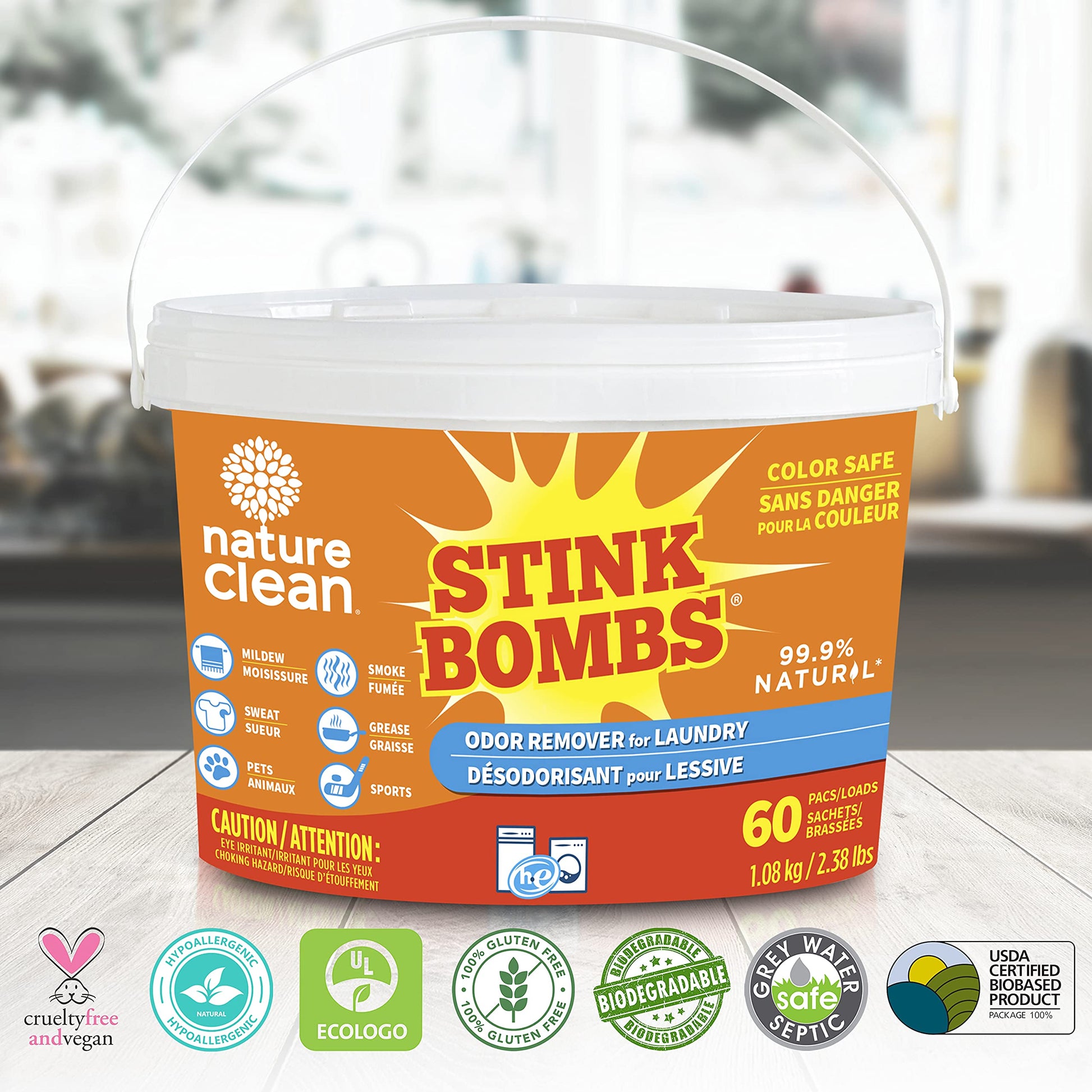 Nature Clean Stink Bombs Odor Remover Packs, 60 Count Nature Clean