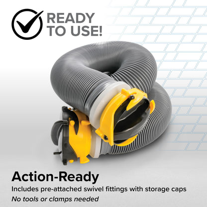 Camco 39665 Deluxe 10' Sewer Hose Extension - Heavy Duty Design with Swivel Fittings, Easy To Use and Compresses For Simple Storage, Storage Caps Included , Gray 🍁 All In One Marketplace Canada