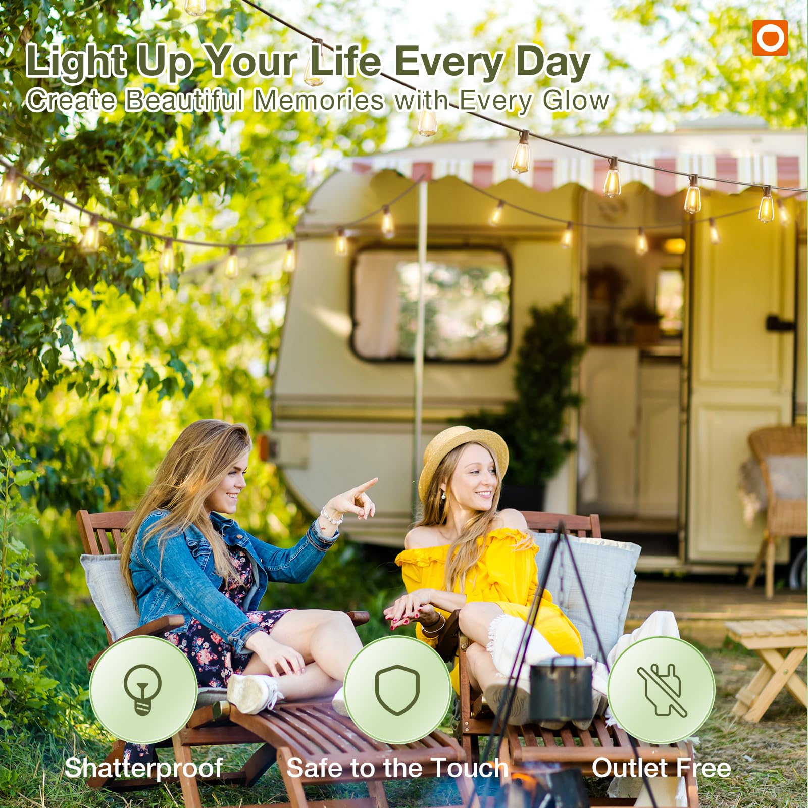 addlon 42FT(36+6) Solar Lights Outdoor Waterproof, String Lights Outdoor Solar power with Remote & USB Port 12+1 LED Shatterproof Bulbs 3 Light Modes,Dimmable &Timable Solar Light for Camping Backyard