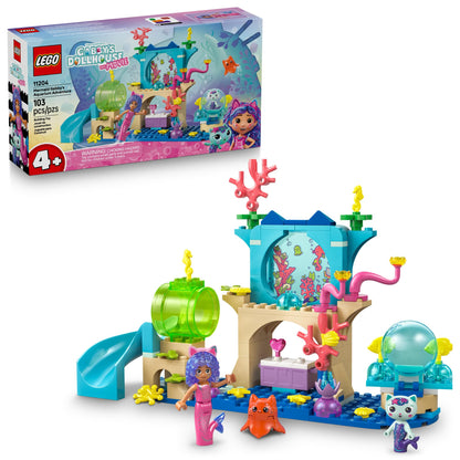 LEGO Gabby’s Dollhouse Mermaid Gabby’s Aquarium Adventure Building Blocks - Pretend Play & Learning Toy for Girls & Boys, Ages 4+, with Gabby & Mercat Mini Dolls - Gift Idea for Birthdays - 11204 LEGO