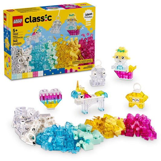 LEGO Classic Magical Transparent Box - Preschool Learning Toy for Boys and Girls, Ages 5+ - Birthday Gift for Kids - Beginner Construction Set - Colorful Building Bricks Toy - 11040 - Available at All In One Marketplace Canada