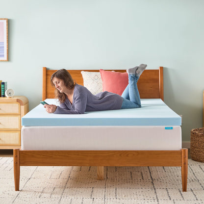 Linenspa 3 Inch Memory Foam Mattress Topper, Gel Infused Twin Mattress Topper, CertiPUR-US Certified