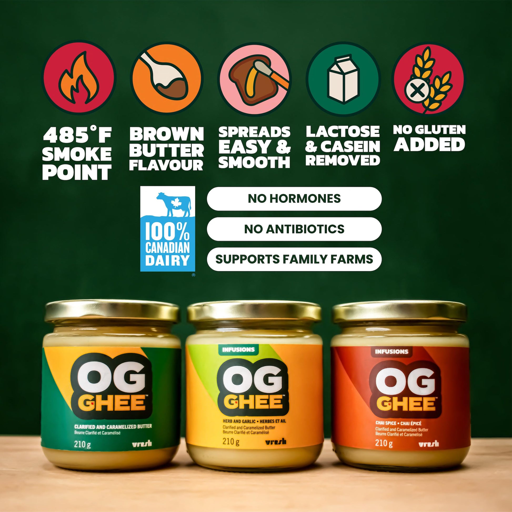 OG GHEE Clarified Butter – 420g | Grass-Fed Canadian Dairy, Caramelized Flavor, Keto & Paleo Friendly