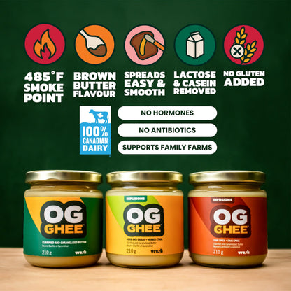 OG GHEE Clarified Butter – 420g | Grass-Fed Canadian Dairy, Caramelized Flavor, Keto & Paleo Friendly