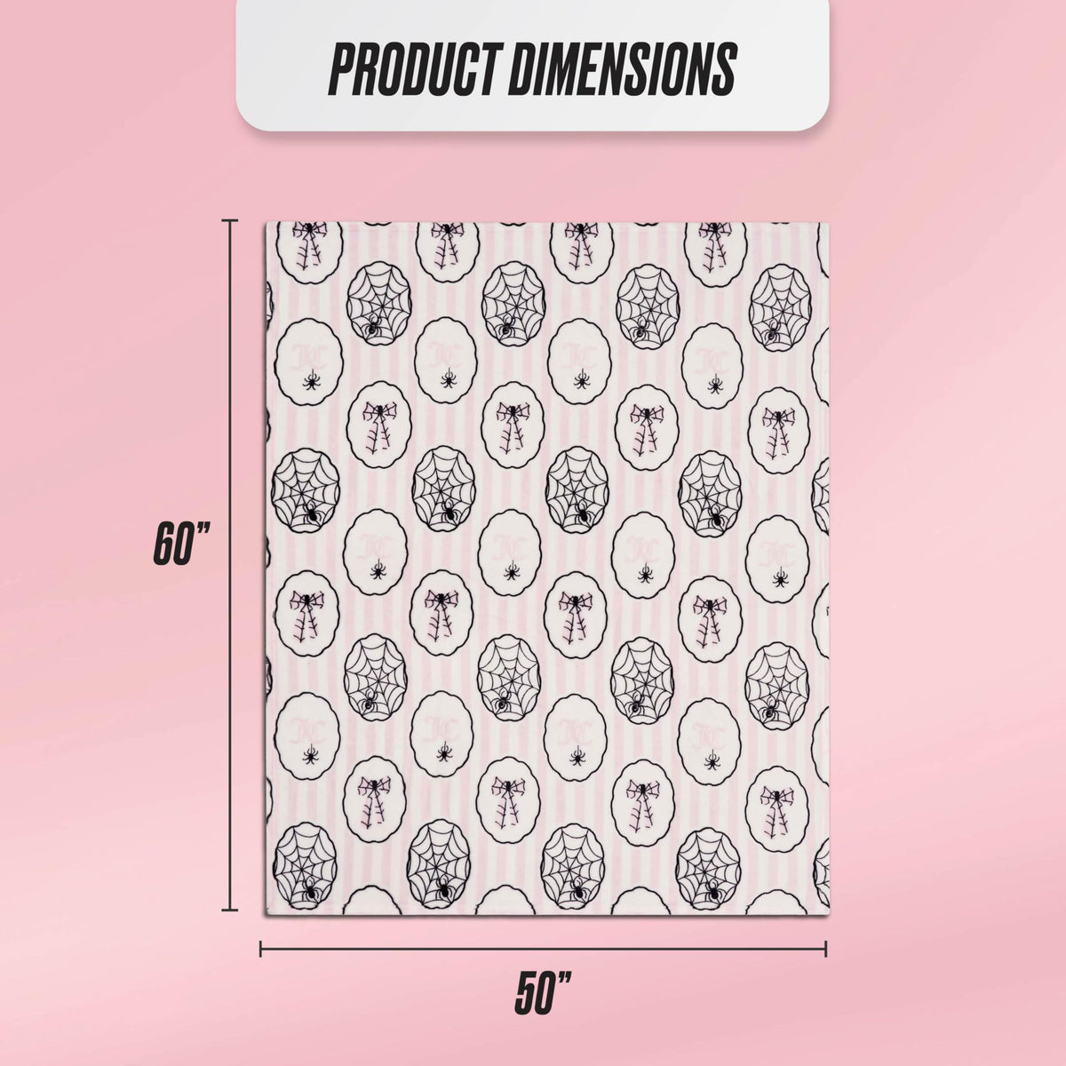 Couverture en peluche Juicy Couture, motif toile d'araignée pour Halloween, plaid décoratif doux en polyester pour canapé ou lit, rose clair, 127 cm x 152 cm