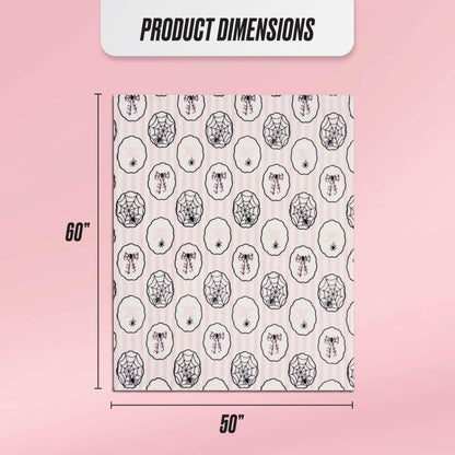 Couverture en peluche Juicy Couture, motif toile d'araignée pour Halloween, plaid décoratif doux en polyester pour canapé ou lit, rose clair, 127 cm x 152 cm
