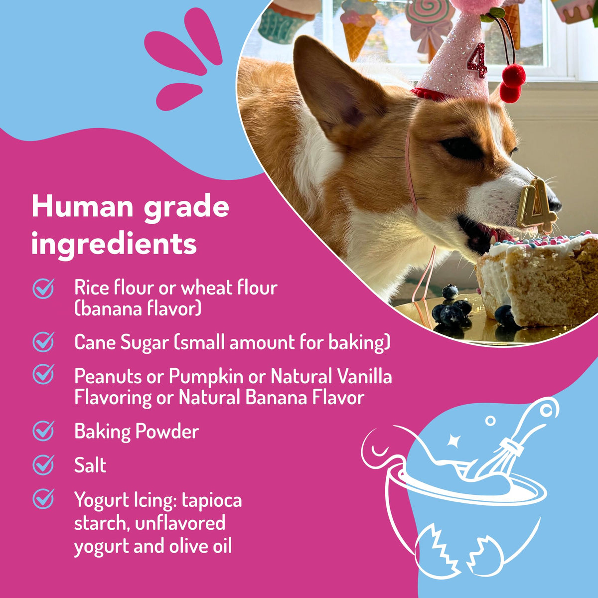 Puppy Cake Mix Dog Birthday Cake Kit in 5 Flavors, with Bone Silicone Pan and Candles (Peanut Butter) 🍁 All In One Marketplace Canada