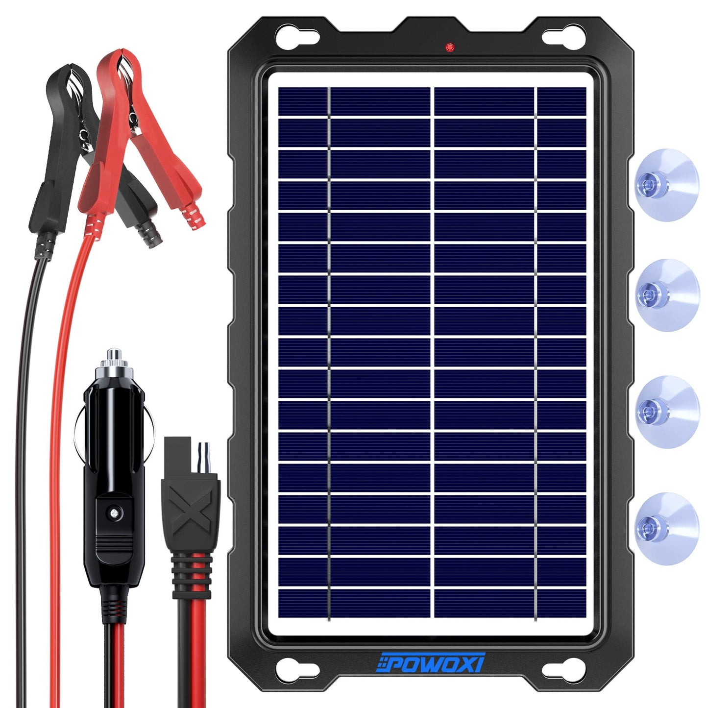 Solar Battery Trickle Charger for Car Battery, Portable and Waterproof Solar Battery Maintainer, Amorphous Silicon Solar Panel car Battery Charger (Solar Battery Charger 7.5W)
