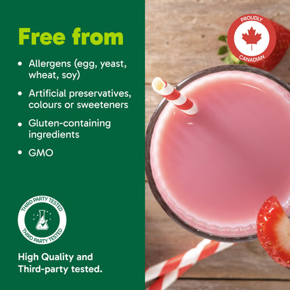 Organika All-in-One Strawberry Shortcake Protein Powder with 20g Protein,15 Vitamins & Minerals from Real Fruits & Veggies,5 Billion CFU Probiotics,4g Prebiotic Fiber, Digestive Enzymes,1g Sugar- 640g Organika