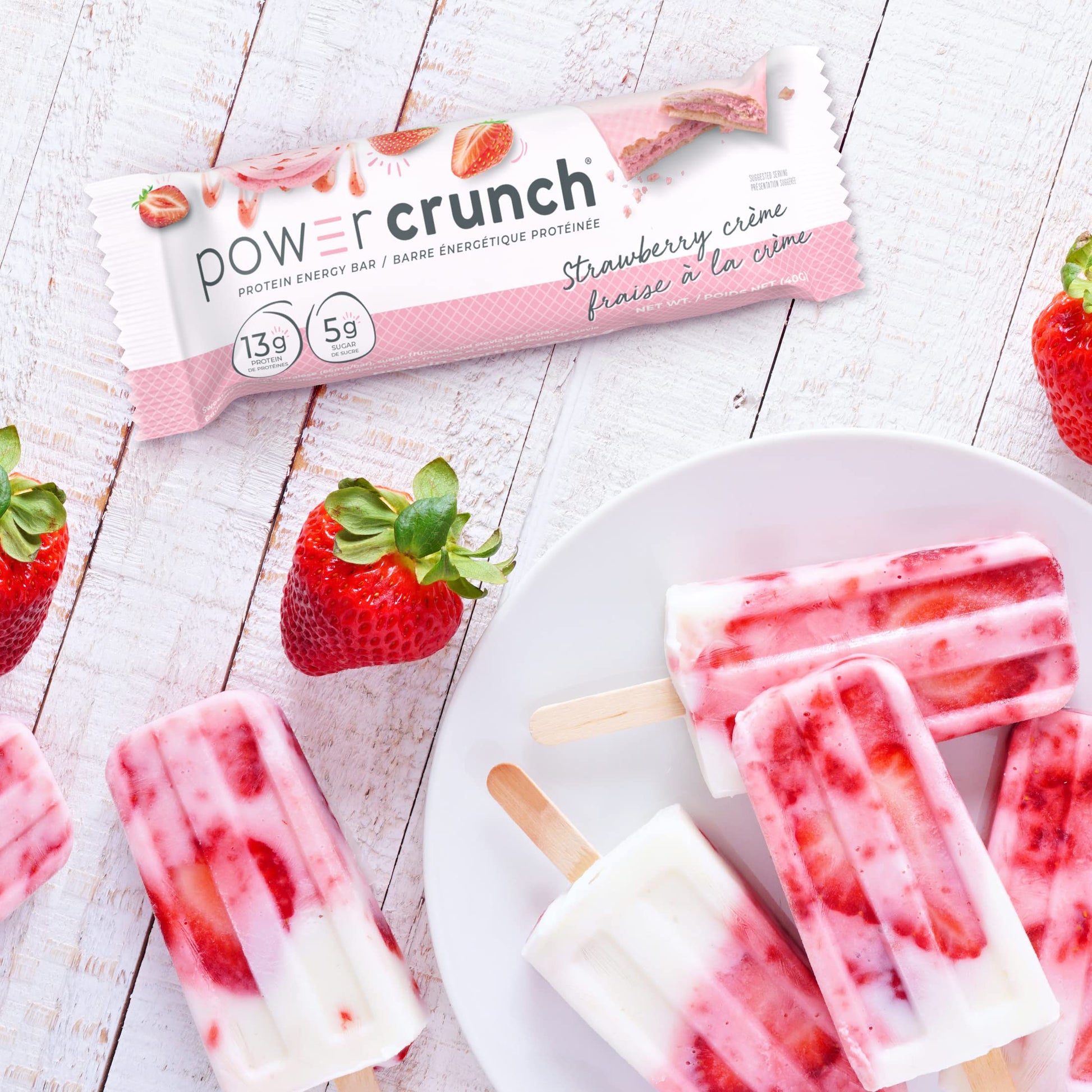 Power Crunch Protein Bar Strawberry Crème – 12-Pack (1.4 oz each)