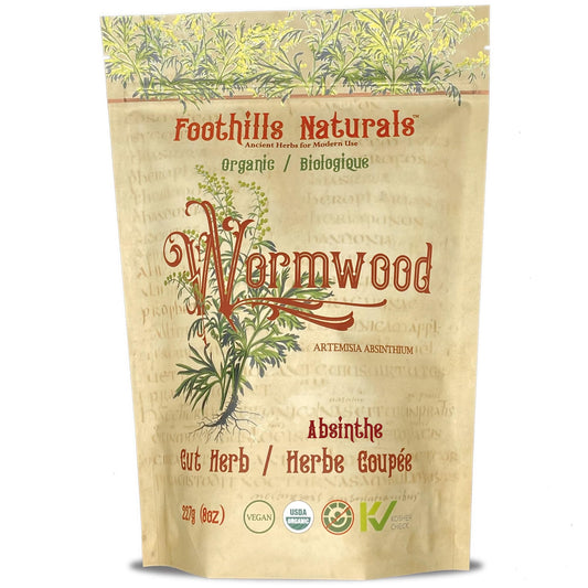 Foothills Naturals Organic Wormwood Herb - Cut & Sifted - 8 oz (227g)