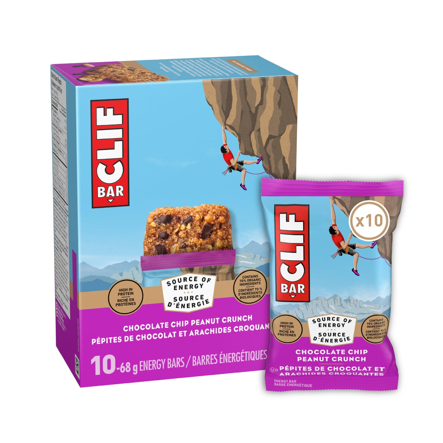 Clif Bar, Energy Bars, Chocolate Chip Peanut Crunch, 680 g (Pack of 10) 🍁 All In One Marketplace Canada