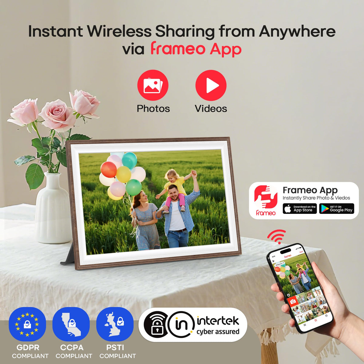 Frameo 10.1" Digital Picture Frame 32GB Storage WiFi Electronic Photo Frame 🍁 All In One Marketplace Canada