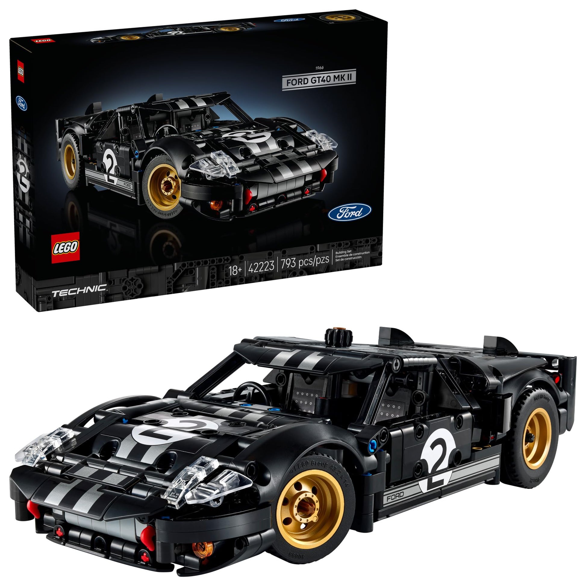 LEGO Technic 1966 Ford GT40 MKII Race Car Building Set for Adults - Collectible Car Toy W/Realistic Functions & Features for Adult Sports Car Fans, Ages 18+ - Gift Idea for Birthdays - 42223 - Available at All In One Marketplace Canada