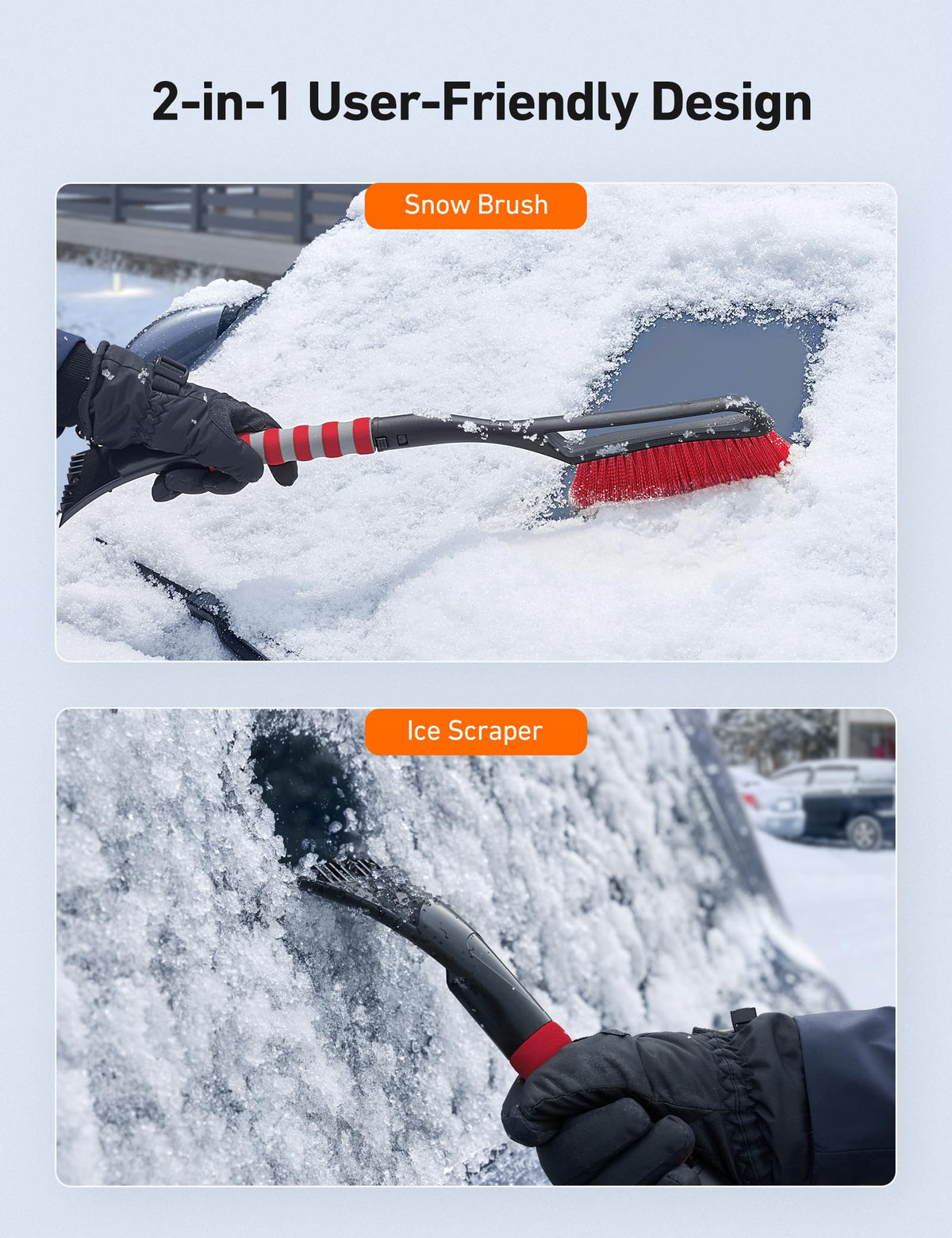 AstroAI 27" 2-in-1 Detachable Snow Brush & Ice Scrapers for Car Windshield 🍁 All In One Marketplace Canada