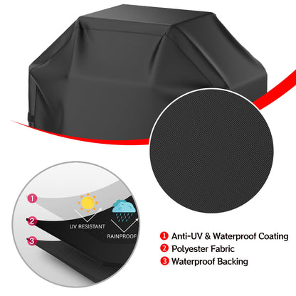 Grill Cover, 48 inch BBQ Gas Grill Cover Waterproof Weather Resistant, UV and Fade Resistant, UV Resistant Material for Weber Char-Broil Nexgrill Grills and More, Black
