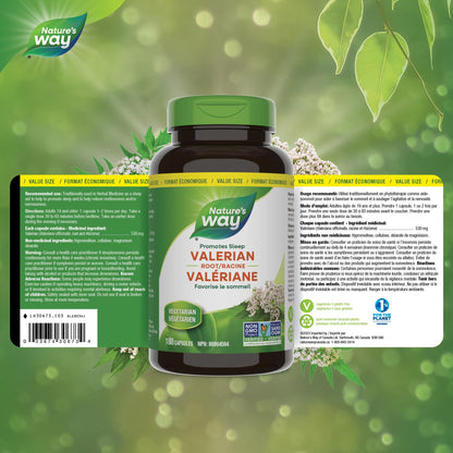 Nature's Way Valerian Root, Sleep Aid to Help Promote Sleep, Value Size, 180 Vegetarian Capsules Nature's Way