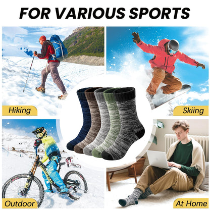 YUVFEHY 5 Pairs Merino Wool Socks for Men Extra Thick for Winter Hiking 🍁 All In One Marketplace Canada