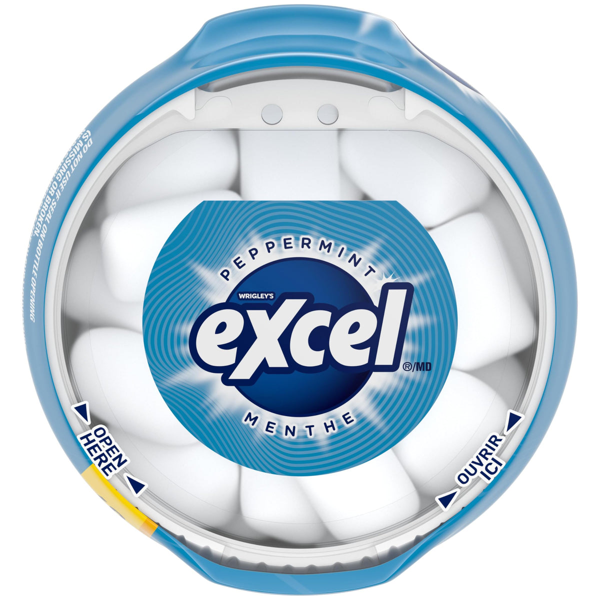 EXCEL, Peppermint Flavoured Sugar Free Chewing Gum, 60 Pieces, 6 Bottles
