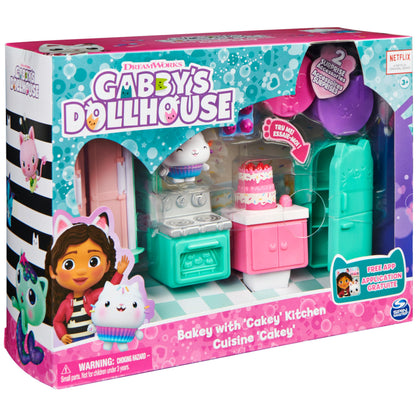 Gabby’s Dollhouse, Bakey with Cakey Kitchen with Figure and 3 Accessories, 3 Furniture and 2 Deliveries, Kids Toys for Ages 3 and up DREAMWORKS GABBY'S DOLLHOUSE
