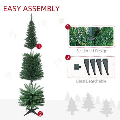 HOMCOM 6' Pencil Christmas Tree Slim Artificial Xmas Tree Green 🍁 All In One Marketplace Canada