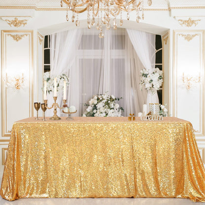 Nappe drapée scintillante B-COOL, nappe dorée en tissu à paillettes pour cérémonie, fête, Halloween, 50 x 80 pouces