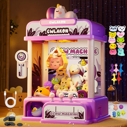 CWLAKON Claw Machine for Kids Adults with Sound, Unicorns Toys for Girls Age 3+, Arcade Games Mini Vending Machine with Mini Plush Toys, Candy Grabber Prize Dispenser Machine, Christmas Birthday Gifts 🍁 All In One Marketplace Canada