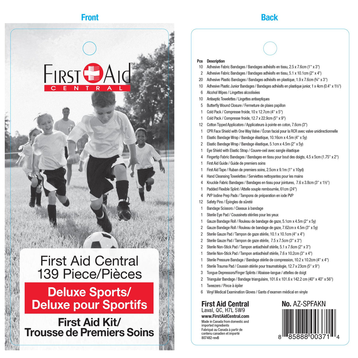 First Aid Central AZ-SPFAKN Deluxe Sports First Aid Kit, 139 Pieces